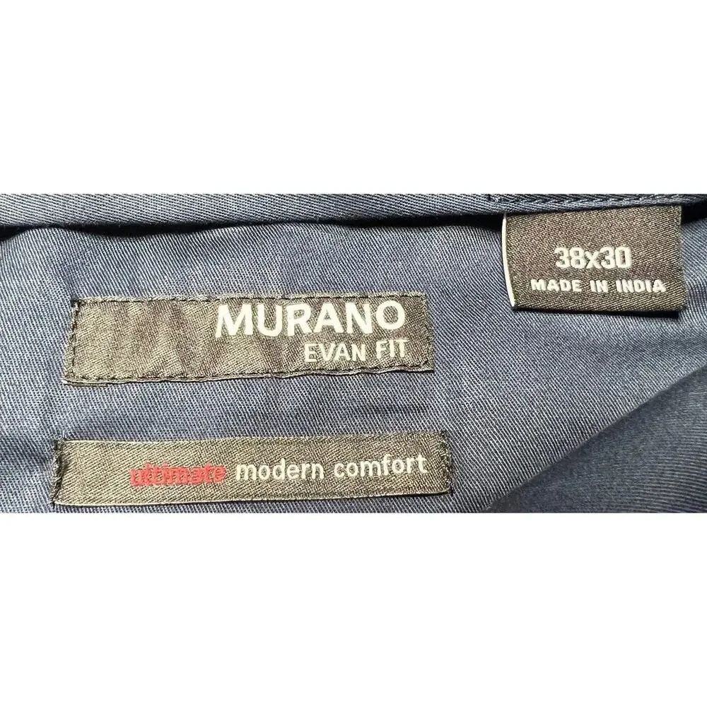 NWT Murano Men's Evan Extra Slim Fit Navy Blue Leaf Print Pants - Size 38x28.5* - Picture 7 of 8